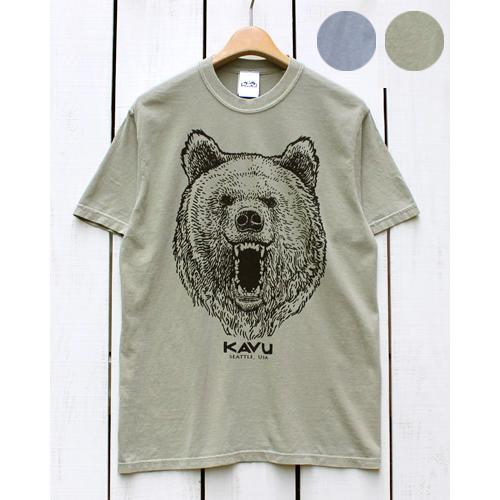 KAVU プリントＴシャツ ベアー カーキ グレー ピグメント染め 2色展開 SS Bear Tee...