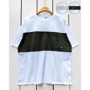 KAVU カブー パネルＴシャツ ホワイト ブラック ホワイト ベージュ 2色展開 Panel Tee White Black White Beige ポケット 切替 リラックスフィット｜beardstore