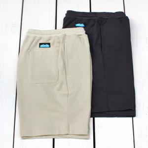 KAVU カブー カーキークショーツ スウェット ベージュ ブラック Carkeek Shorts Beige Black ショートパンツ 膝上丈 シンプル アウトドア タウン｜beardstore