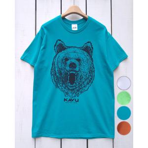 KAVU カブー ベアＴシャツ プリントT ホワイト 白 ライム ジェイド オレンジ 4色展開 Be...