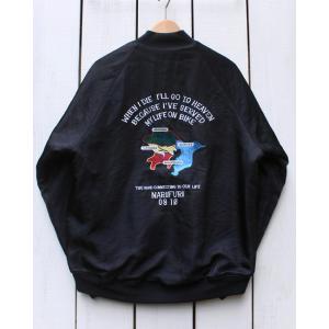 narifuri Taion ナリフリ ヘビーサテンフライトブルゾン ブラック Heavy Sati...