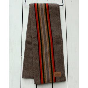 Pendleton ペンドルトン ブランケット ヤキマキャンプスロー ミネラルアンバー ブラウン ボーダー Yakima Camp Throw Mineral Umber ウール コットン｜beardstore