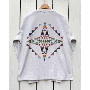 Pendleton ペンドルトン バックプリント長袖Tシャツ トープ ファルコンコーブ ルーズフィット Back Print Long Sleeve Tee Taupe Falcon Cove｜beardstore