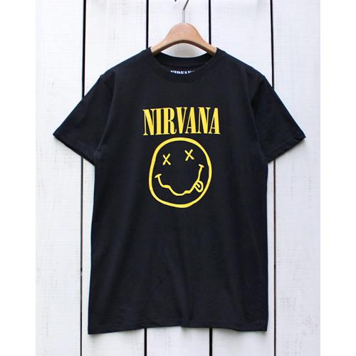 Rock Off Nirvana プリントTシャツ ニルヴァーナ ブラック 黒  オルタナティブ ロ...