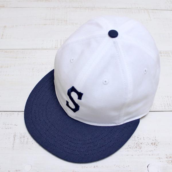 Sandlot Goods サンドロットグッズ ヴィンテージ ベースボールキャップ ホワイト ネイビ...