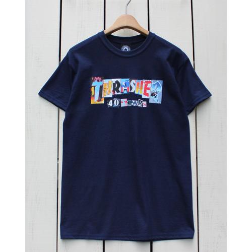 Thrasher スラッシャー プリントTシャツ ネイビー 紺 40周年記念 40 Years T-...