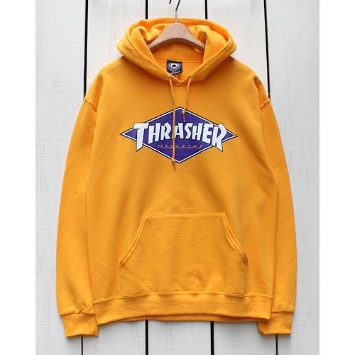 Thrasher スラッシャー プリントプルパーカー ダイアモンドロゴ ゴールド スウェット 裏起毛...