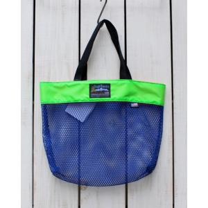 Tough Traveler タフトラベラー リバーシブルメッシュトートバック ブルー メッシュ ライム オレンジ Two-Top Tote Bag Blue Mesh Lime Orange アメリカ製｜beardstore