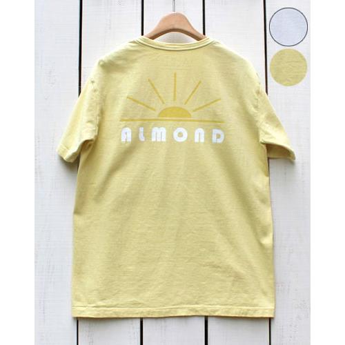 アーモンドサーフ プリントTシャツ ホワイト クリームイエロー 薄黄 Sunrise SS Pock...