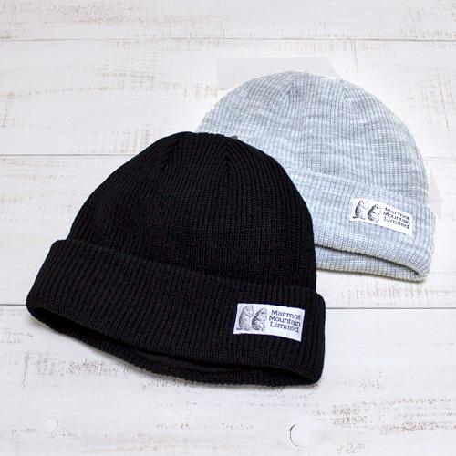Marmot マーモット ニットワッチキャップ アクリル フリース裏地 レトロタグ ブラック 黒 ラ...