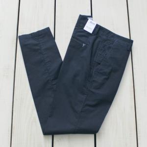 YAN SIMMON ヤンシモン ノータックスリムトラウザーズ ネイビー ストライプ No Tack Slim Trousers Blu パンツ ストレッチ 製品洗い イタリア製 クリアランス｜beardstore