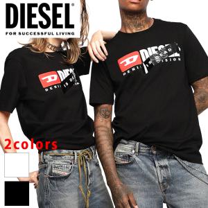 DIESEL ディーゼル メンズ ロゴ Tシャツ 半袖 【GDSLHC-T-JUST-DIVISION-A】 カットソー クルーネック ブラック ホワイト 黒 白 シンプル