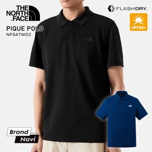 ノースフェイス ポロシャツ メンズ 吸汗速乾 UVカット 高機能 半袖 ピケ THE NORTH FACE PIQUE POLO NF0A7WD2 upf50+ ブラック ブルー ゴルフ ギフト｜Brand Navi Yahoo!店