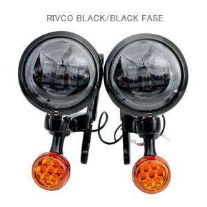 RIVCO  LED補助ライト＆LEDターンシグナルキット ブラックブラケット BLフェイス　MV195　2020-1578　ハーレー　｜bears-hd-store