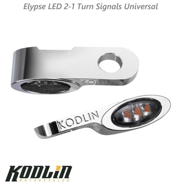 Kodlin・Universal Elypse LED 2in1フロントターンシグナル クローム　K...