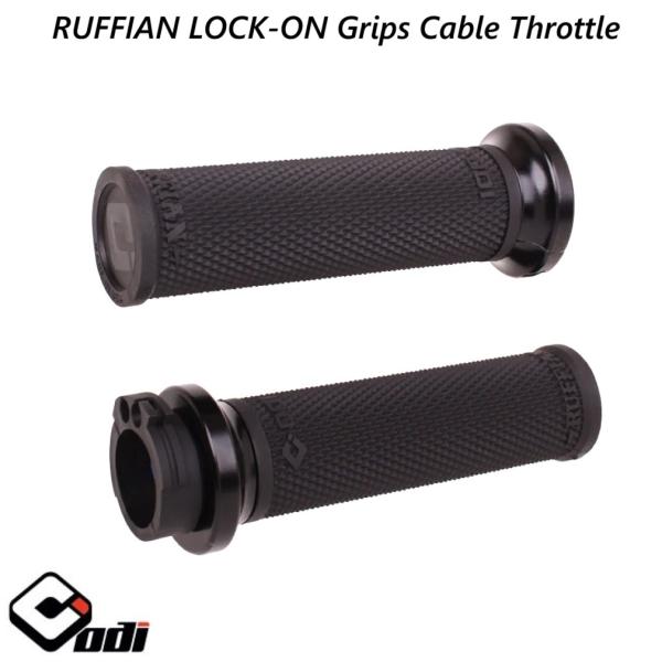 ODI・RUFFIAN LOCK-ON グリップ ケーブルスロットル ブラック　V30HCWB-B・...
