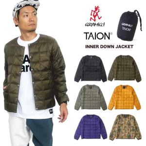 GRAMICCI × TAION グラミチ×タイオン インナーダウンジャケット コラボ 保温 防寒 軽量 バイク アウター スポーツ観戦 重ね着 収納袋付き G3FU-J101-TG