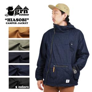 grn outdoor 火遊び キャンパージャケット 焚き火 キャンプ アウトドア メンズ アウター BBQ GO201Q マウンテンパーカー HIASOBI CAMPER JACKET 難燃 撥水