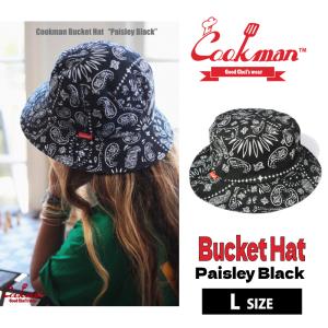 COOKMAN クックマン バケットハット Bucket Hat Paisley Black ペイズリーブラック Lサイズ 233-31165 バケハ ゆうパケット1点まで送料無料｜bears-nkd