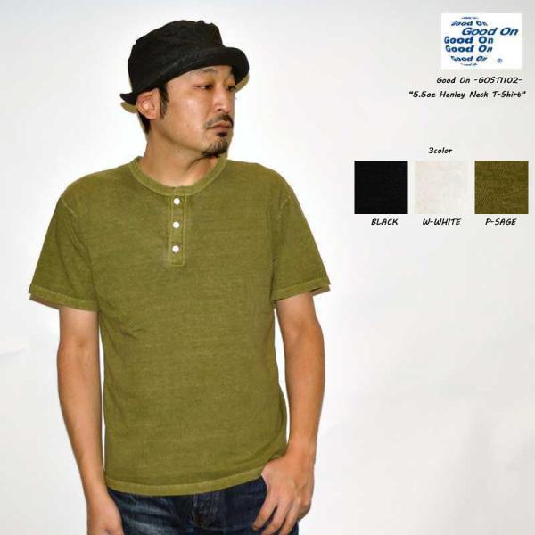 Good On グッドオン "GOST-1102" 5.5oz S/S ヘンリーネックTシャツ [S...