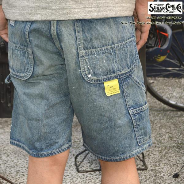 SUGAR CANE シュガーケーン ”SC52568” 11oz. ブルーデニム ワーク ショーツ...