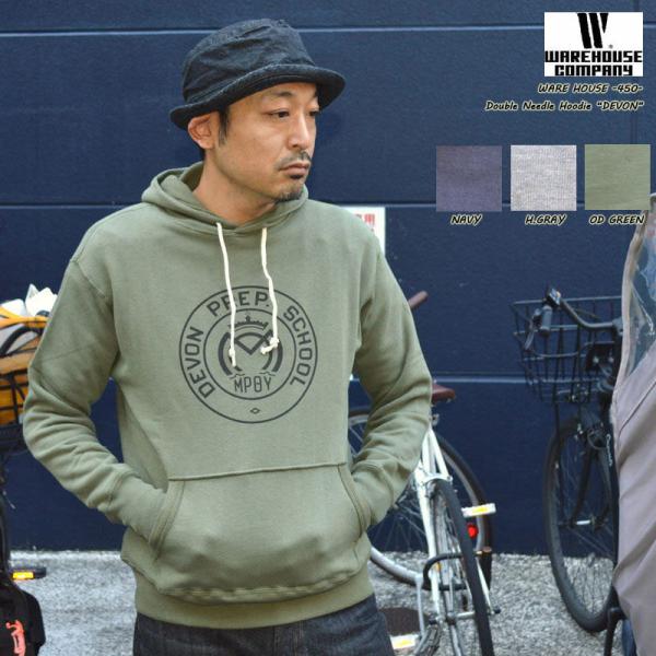 WAREHOUSE ウエアハウス "450" DEVON. 2本針フードパーカー DEVON. [ス...