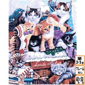 おまけ付き フレームなし 数字塗り絵 セット  絵の具付き