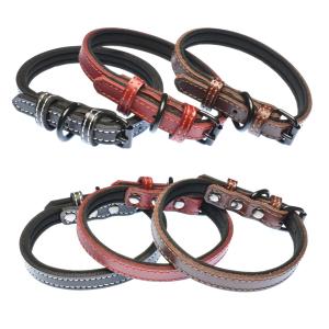 ペット用品 首輪 リード 犬 Lサイズ ワインレッド wine red 綿 牛革
