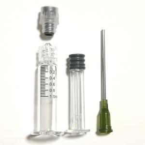 シリンジ インジェクター 注射器 ガラス製 ロック型 1ml 硝子 実験