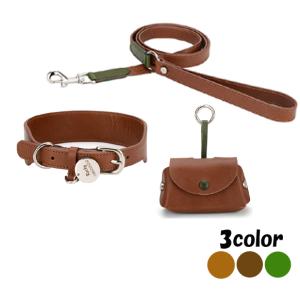 ペット用品 首輪 リード 犬 Lサイズ ワインレッド wine red 綿 牛革