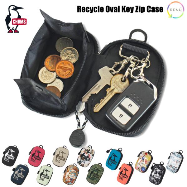 CHUMS チャムス キーケース リサイクルオーバルキージップケース キーコインケース 3連キーフッ...