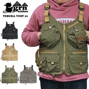 grn outdoor TEBURA VEST 21 テブラベスト21 多収納 手ぶらジャケット 撥水 ワークベスト キャンプ GO9203Q SALE