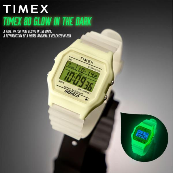 TIMEX タイメックス Timex 80 グローインザダーク クォーツ 腕時計 デジタルウォッチ ...