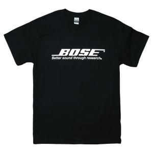 [Lサイズ]Bose（ボーズ） スピーカーブランドロゴ クラブ／DJ Tシャツ ブラック ブラック｜beatbomb-tees