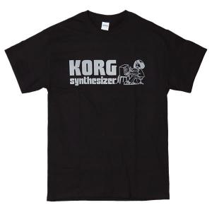 [Lサイズ]KORG（コルグ） シンセサイザー 70sヴィンテージデザインTシャツ ハウス テクノ クラブ DJ ブラック