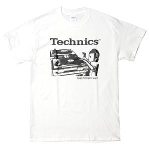 [XLサイズ]Technics （テクニクス） ターンテーブル ヴィンテージデザイン Tシャツ #1 ホワイト｜beatbomb-tees