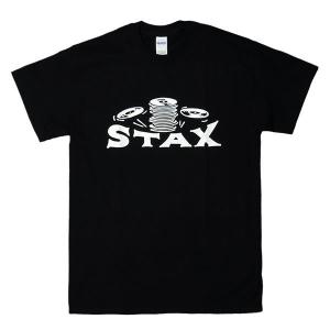 [Sサイズ]Stax（スタックス） Records クラシックロゴTシャツ ブラック｜beatbomb-tees