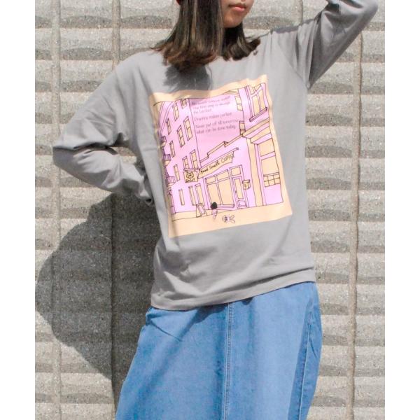 ロンT イラスト レディース 長袖Tシャツ プリントロンT Tシャツ 長袖 カットソー ロンティー ...