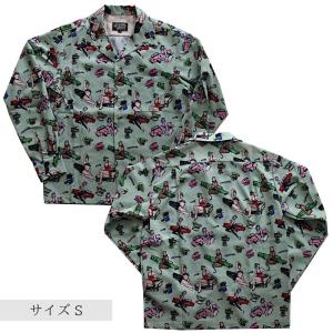 50sスタイル霜降りオープンカラーシャツ サイズXL GOOD ROCKIN