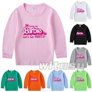 子供服 Barbie バービー 長袖Tシャツ 韓国風 丸首 トップス インナーシャツ 女の子 ベビー...