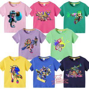 【多色・多柄】春夏新作 子供服 半袖Tシャツ スプラトゥーン 100%綿 ラウンドネック 丸首 男の子 女の子 子ども服 小学生から幼稚園児に最適 80-150cm｜beaty store