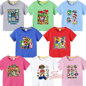 【15色】春夏新作 子供服 半袖Tシャツ スーパーマリオ 100%綿 ラウンドネック 丸首 男の子女の子向け 子ども服 小学生から幼稚園児に最適 80-150cm｜beaty store