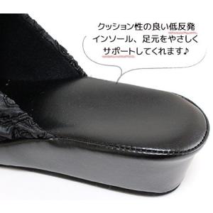 ヒール スリッパ 4cm高 パールサテン 3サ...の詳細画像3
