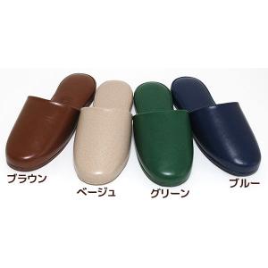 名入れスリッパ ビニールレザー プラット Mサ...の詳細画像1