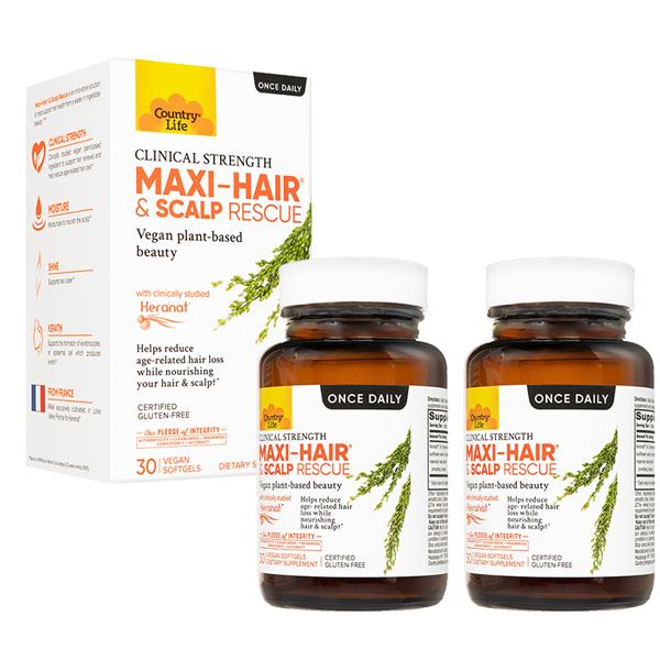 カントリーライフ マキシヘア&amp;スカルプレスキュー 30錠 2本 CountryLife Maxi-H...