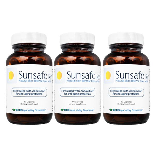 サンセーフRx 60錠 3本 SunsafeRx 体の内側からの対策 天然由来の成分 ナチュラルサプ...