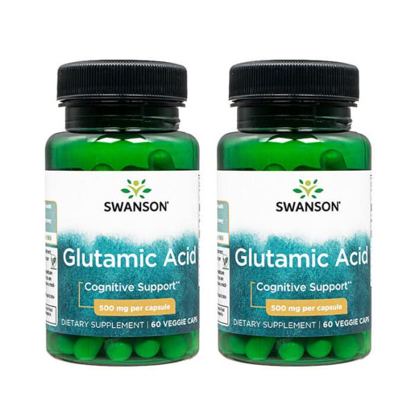 スワンソン グルタミン酸500mg 60錠 2本 Swanson Glutamic Acid 日時指...