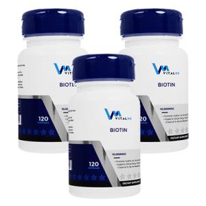 バイタルミー ビオチン10000mcg120錠 3本 髪 爪 肌 健康維持 VitalMe Biotin サプリメント 日時指定不可｜ビューストア
