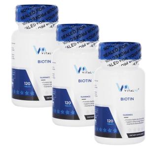 バイタルミー ビオチン10000mcg120錠 3本 髪 爪 肌 健康維持