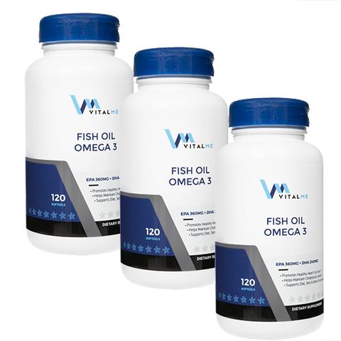 バイタルミー フィッシュオイルオメガ3 120錠 3本 VitalMe Fish Oil Omega...